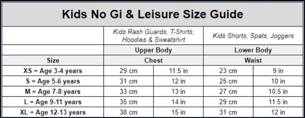 Guide Taille NoGI Kids.webp